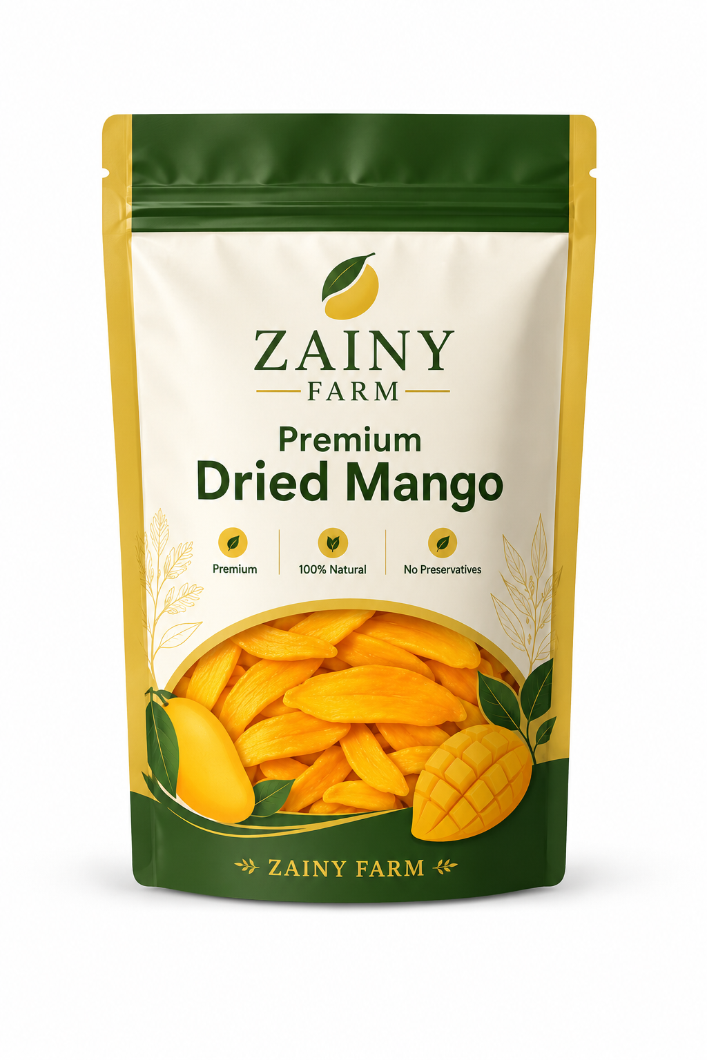 Natural Dried Mango Slices (100 Grams) - Sun-Dried Snack | Zainy Farm